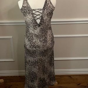 Lisa Blue AFRICAN QUEEN Crisscross Kaftan - Tawny Leopard